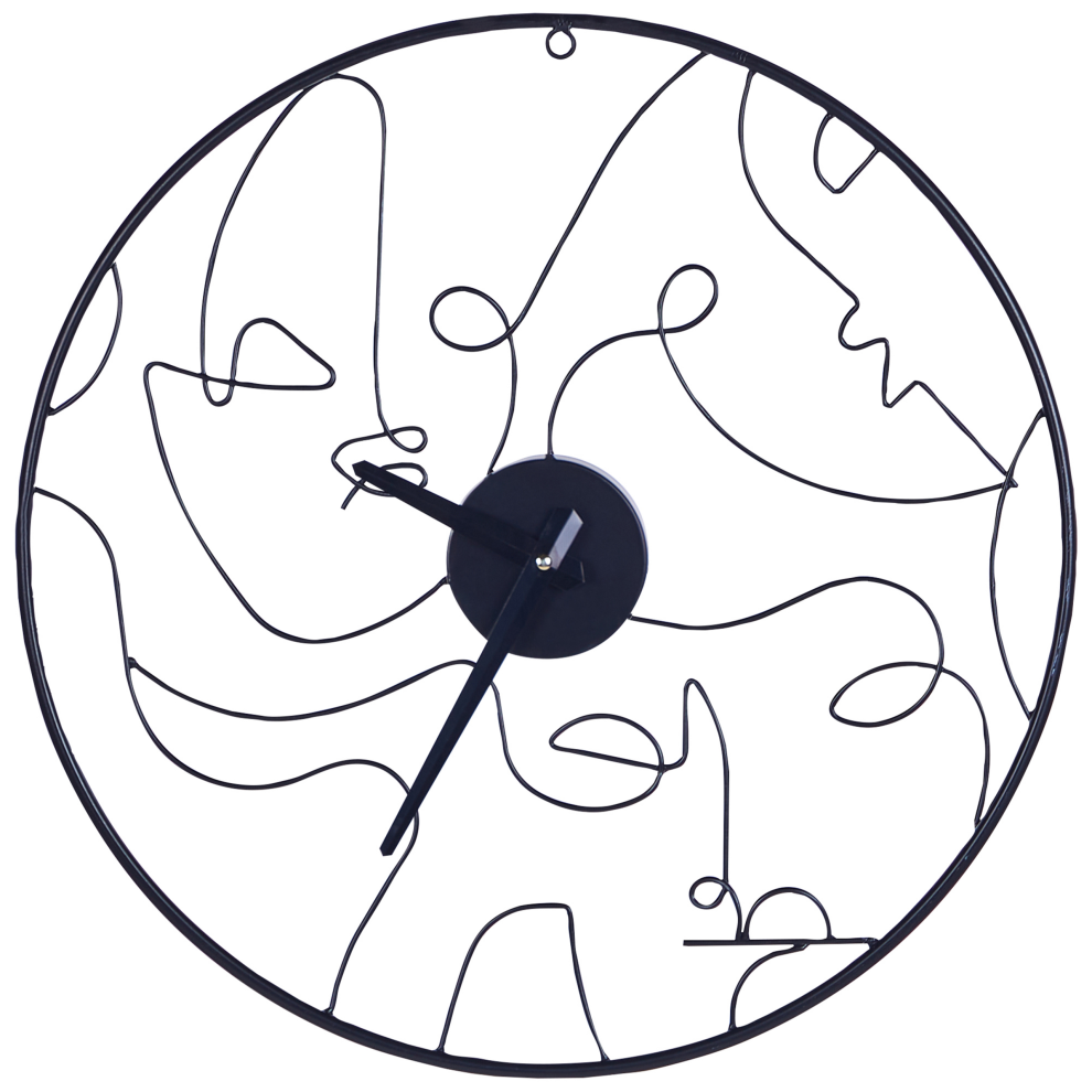 Wall Clock MENTON 50 cm Metal Black