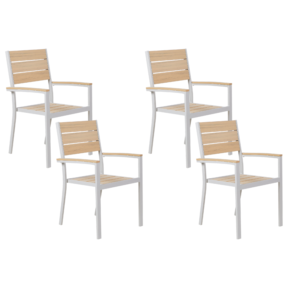 Set of 4 Garden Chairs PRATO Beige