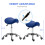 Homcom HOMCOM PU Leather Saddle Stool w/ Moulded Padded Seat Adjustable Height Blue 3