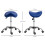 Homcom HOMCOM PU Leather Saddle Stool w/ Moulded Padded Seat Adjustable Height Blue 2