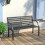 Living And Home 2 Seater Black Retro Slatted Iron Wood Rustproof Garden Bench 1