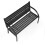Living And Home 2 Seater Black Retro Slatted Iron Wood Rustproof Garden Bench 5