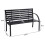Living And Home 2 Seater Black Retro Slatted Iron Wood Rustproof Garden Bench 6