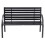 Living And Home 2 Seater Black Retro Slatted Iron Wood Rustproof Garden Bench 3