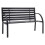 Living And Home 2 Seater Black Retro Slatted Iron Wood Rustproof Garden Bench 4