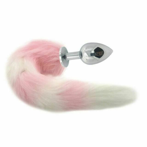 (Big 112) Pretty Pink Kitten Anal Butt Plug With Soft Tail Bdsm Pet Play