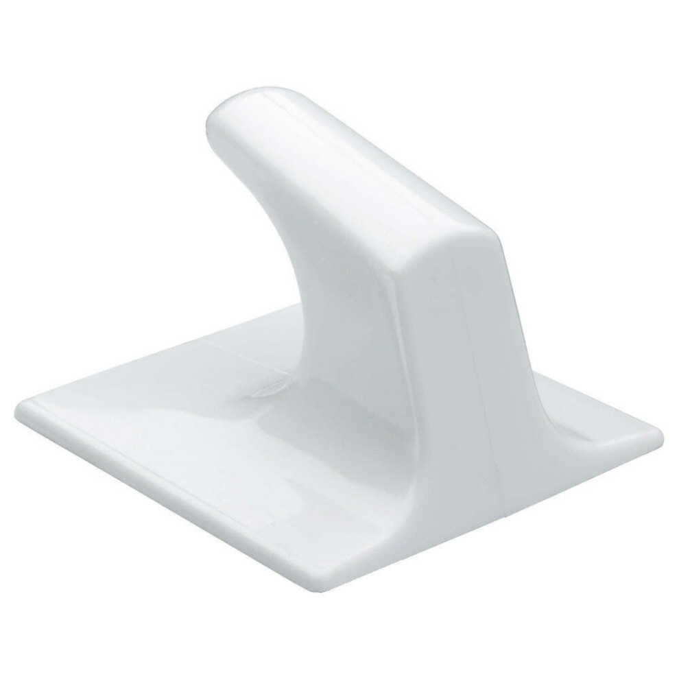 (2 Hooks) Self Adhesive Hooks Large Square 50Mm X 50Mm White Fort Fastenersâ® 5057670038654
