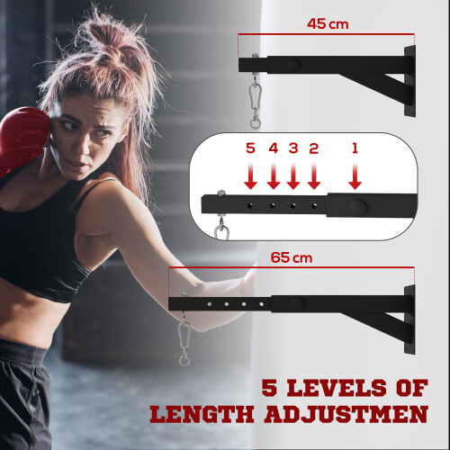 SPORTNOW 5-Length Adjustable Punch Bag Bracket for Boxing, Punching Training 2