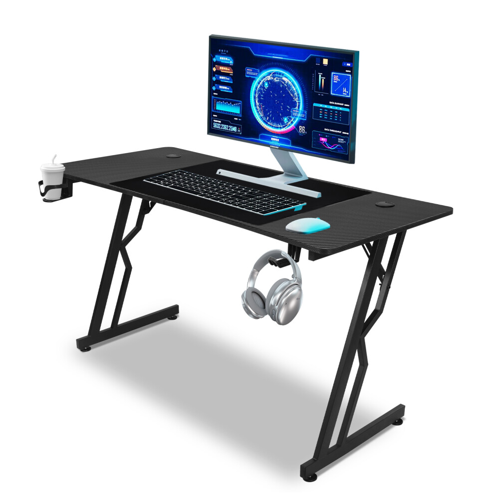 (120x60cm) Gaming Desk Z-shaped, Ergonomic Computer Table