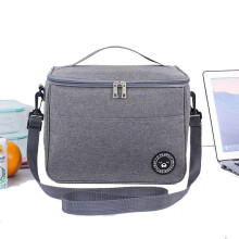 (Grey, S) Large Insulated Lunch Bag Adult Kids Thermal Cool Hot Food Storage Tote Box
