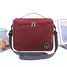 (Red, L) Large Insulated Lunch Bag Adult Kids Thermal Cool Hot Food Storage Tote Box