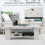Costway 2-tier Coffee Table w/ Large Tabletop & 5 Support Legs Modern 9