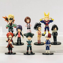 9Pcs My Hero Academia Anime Midoriya Izuku Bakugou 3" Action Figure Model Doll