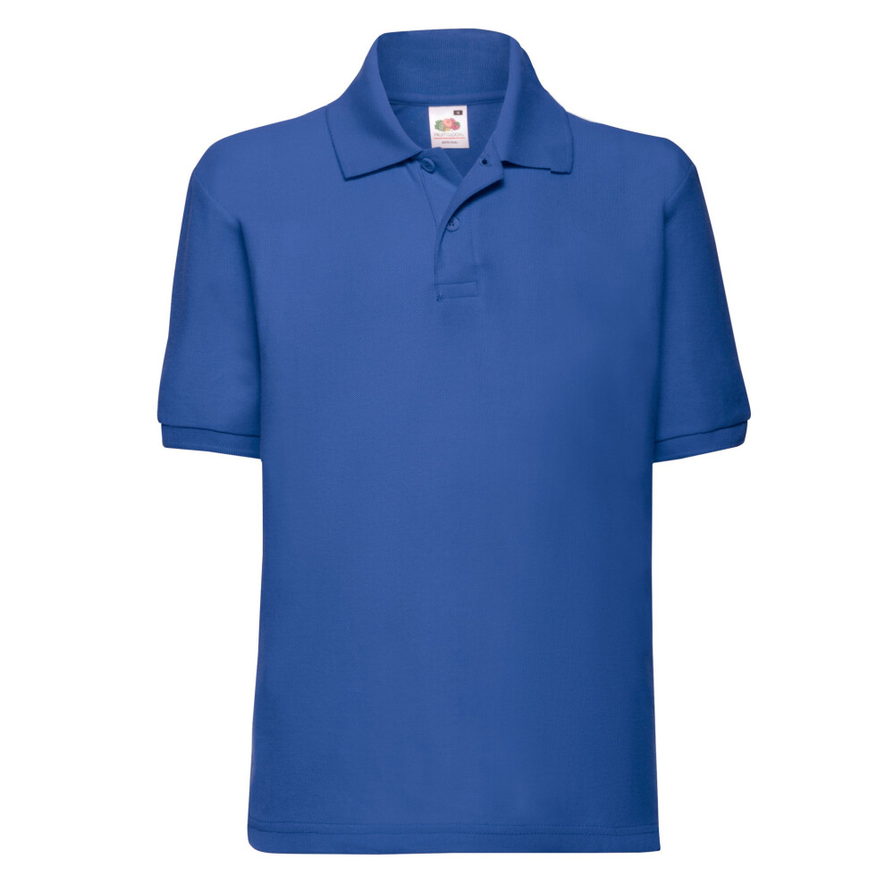 (12-13 Years, Royal Blue) Fruit Of The Loom Childrens/Kids 65/35 Plain Pique Polo Shirt