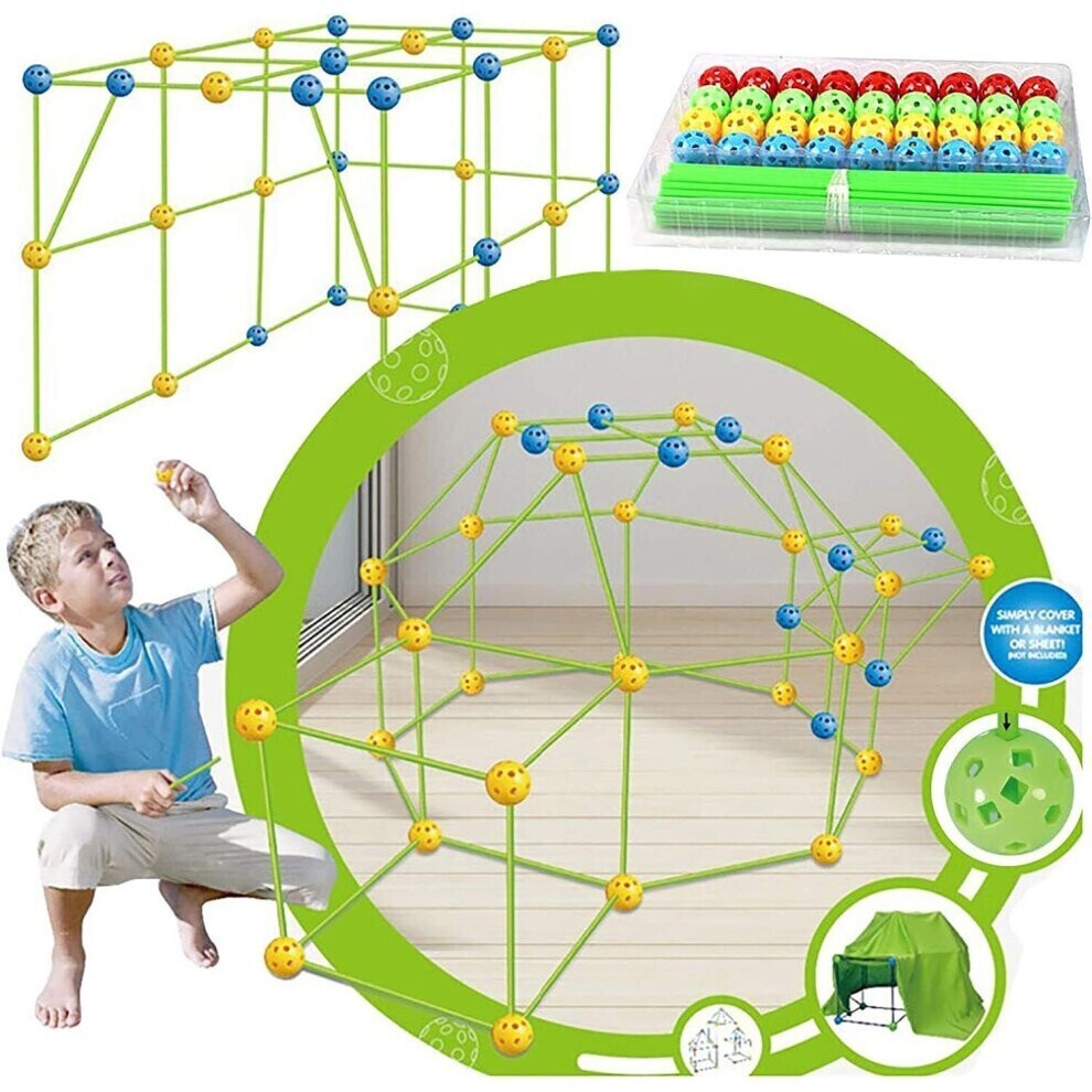 Lminwka 175Pcs Build Your Own Den Set Diy Kids Fort Construction Building Toy