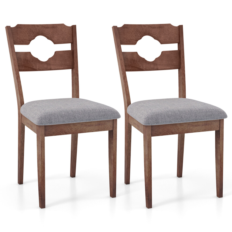 Dining Chair Set of 2 Fabric Upholstered Kitchen Chairs w/ Padded Seat