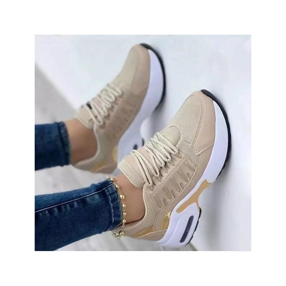 (Champagne, 38=UK5) Ladies Womens Running Trainers Shock Absorbing Fitness Gym Sports Shoes Size