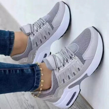 (Grey, 38=UK5) Ladies Womens Running Trainers Shock Absorbing Fitness Gym Sports Shoes Size