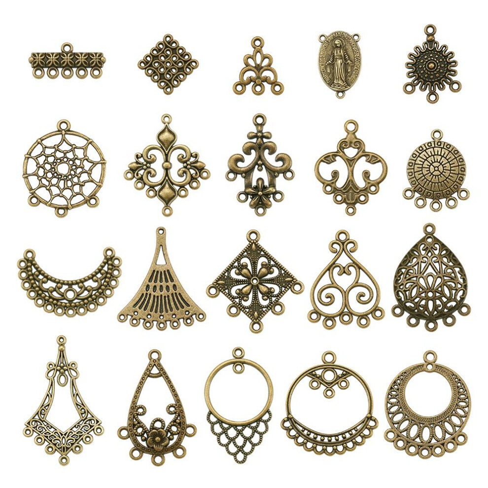 80pcs Dangle Earring Tibetan Alloy Chandelier Components Links Iron Chandelier Connectors Charm Pendants for Earring DIY Jewelry