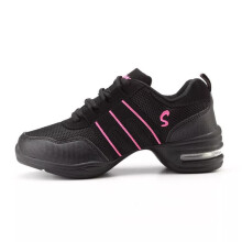 (Black-Pink, 3) Womens Ladies Sport Dancing Trainers Shoes Damping Jogging Flat Sneaker Gym Size