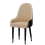 (Beige) 2 Pcs Leather Dining Chairs Metal Legs Dining Room 3