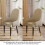 (Beige) 2 Pcs Leather Dining Chairs Metal Legs Dining Room 4