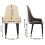 (Beige) 2 Pcs Leather Dining Chairs Metal Legs Dining Room 8
