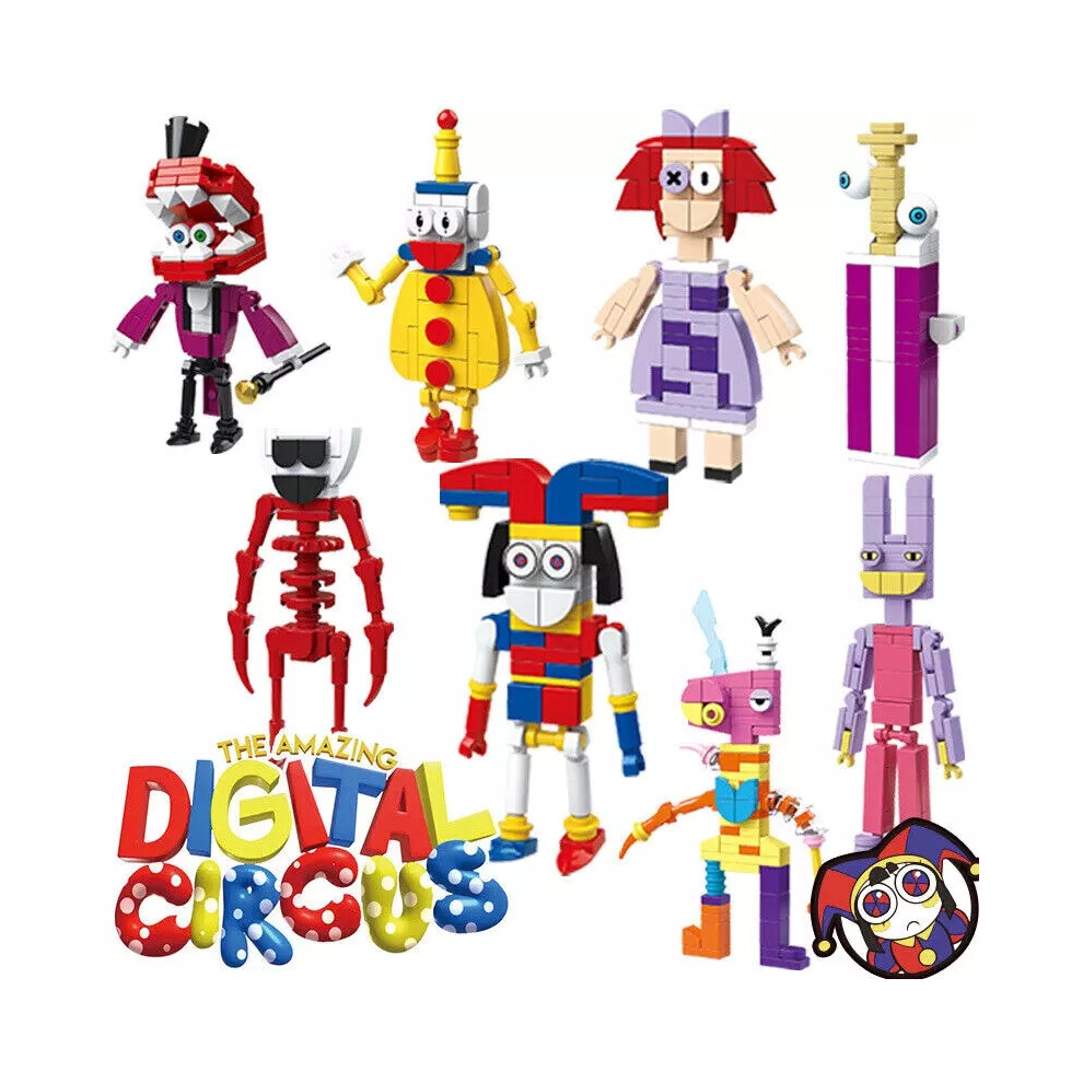 NEW 8 PCS The Amazing Digital Circus Action Figure Building Blocks Set Gift