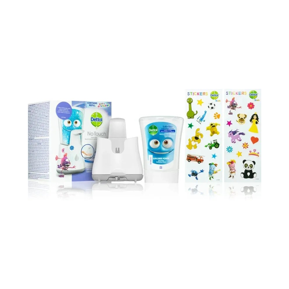 Dettol No Touch Kids Soap Dispenser + 250ml Refill + Sticker + Battery Aloe Vera