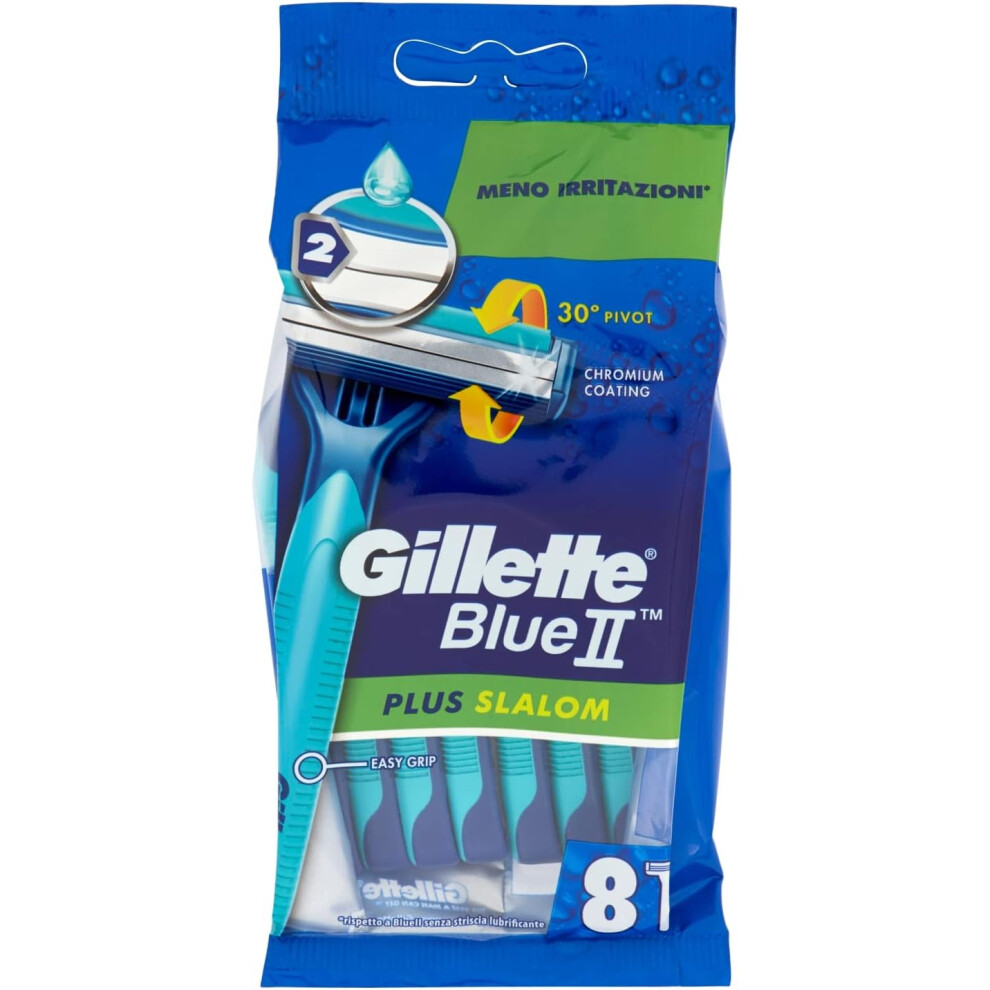 Gillette Blue II Plus Disposable Razor (Pack of 8)