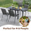 Costway Expandable Patio Dining Table Extendable Aluminum Table for 4-6 6