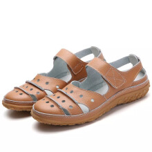 (Brown, 6) Women Orthopedic Sandals Comfy Closed Toe Mules Summer Slippers Flat Shoes Sizes
