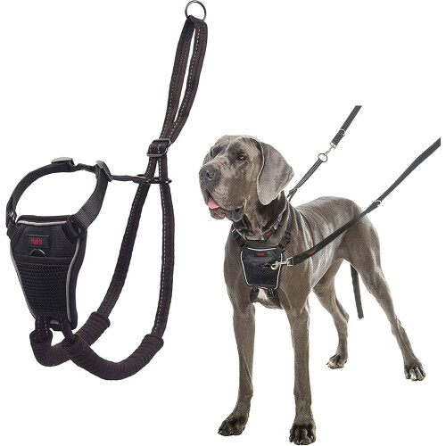 Company of Animals HALTI No Pull Harness Dog Harness Easy to Use Anti Pull Training Aid Adjustable Reflective and Breathable For Large Dogs Black