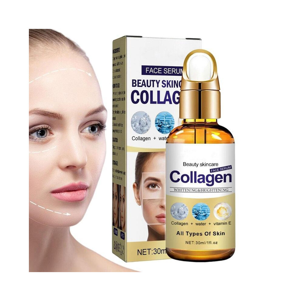 30ml Collagen Serum Moisturizing Skin Repair Whitening Brightening Anti Wrinkle Face Serum Fade Fine Lines