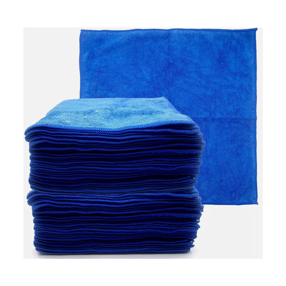 Microfibre Cloths 40x40 Cleaning Drying 20x Kitchen Window Car Blue