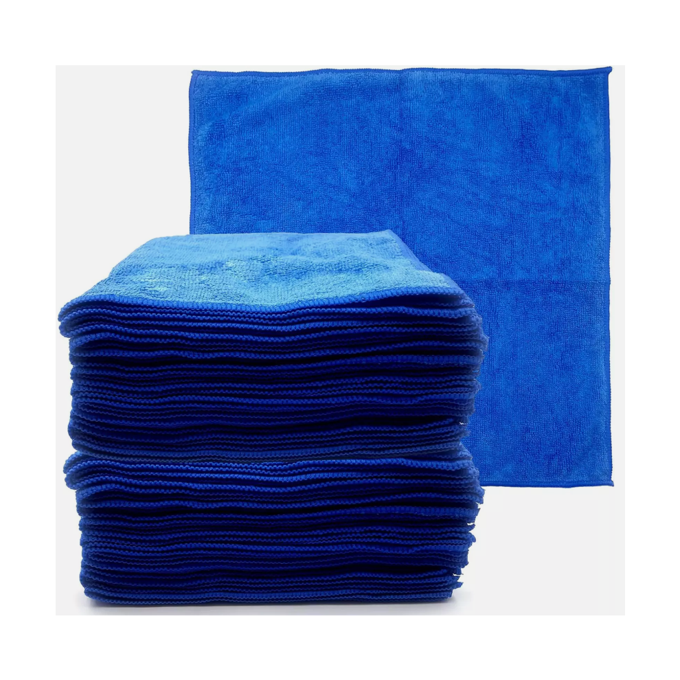 The Dustpan & Brush Store Microfibre Cloths 40X40 Cleaning Drying 20X Kitchen Window Car Blue