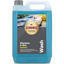 Simoniz Car Shampoo & Wax 5L, 2-in-1 Car Shampoo, Deep Car-Cleaning With Carnauba Wax Protection, Use In A Bucket Or Snow Foam Cannon