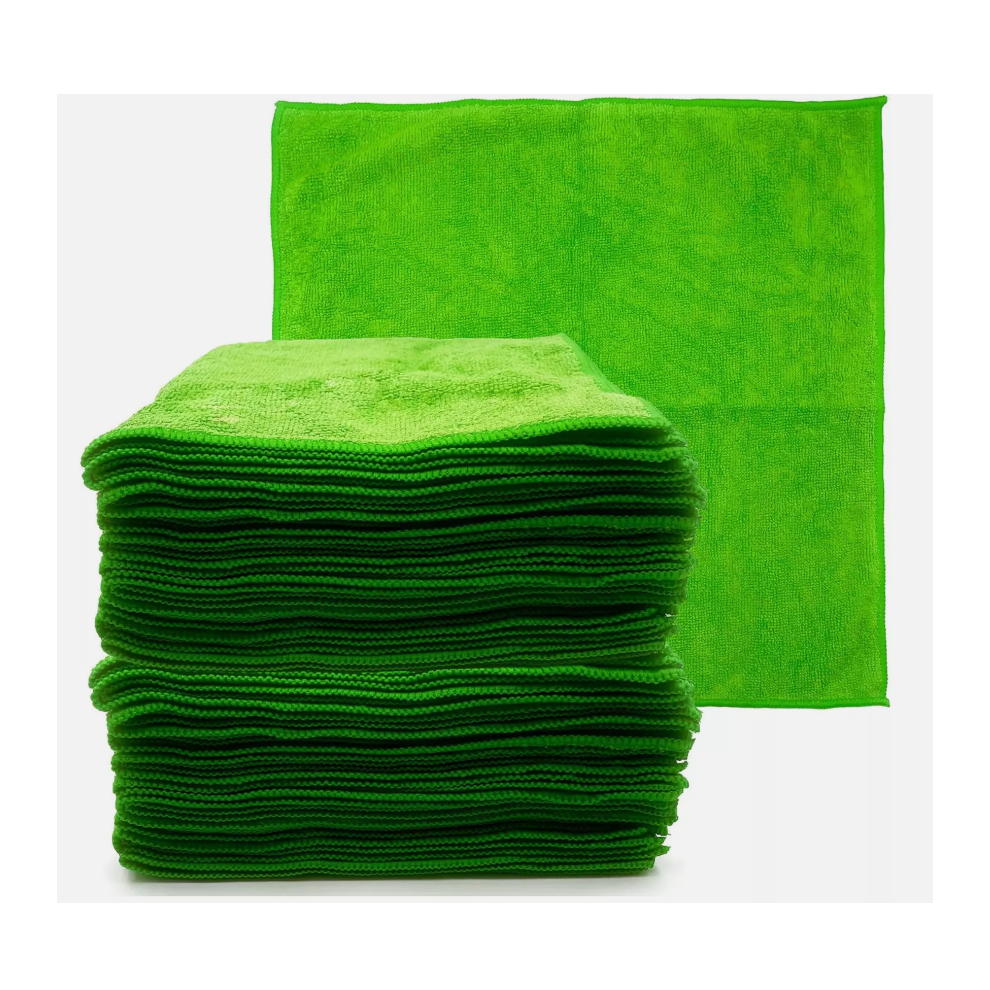 Microfibre Cloths 40x40 Cleaning Drying 20x Kitchen Window Car Green