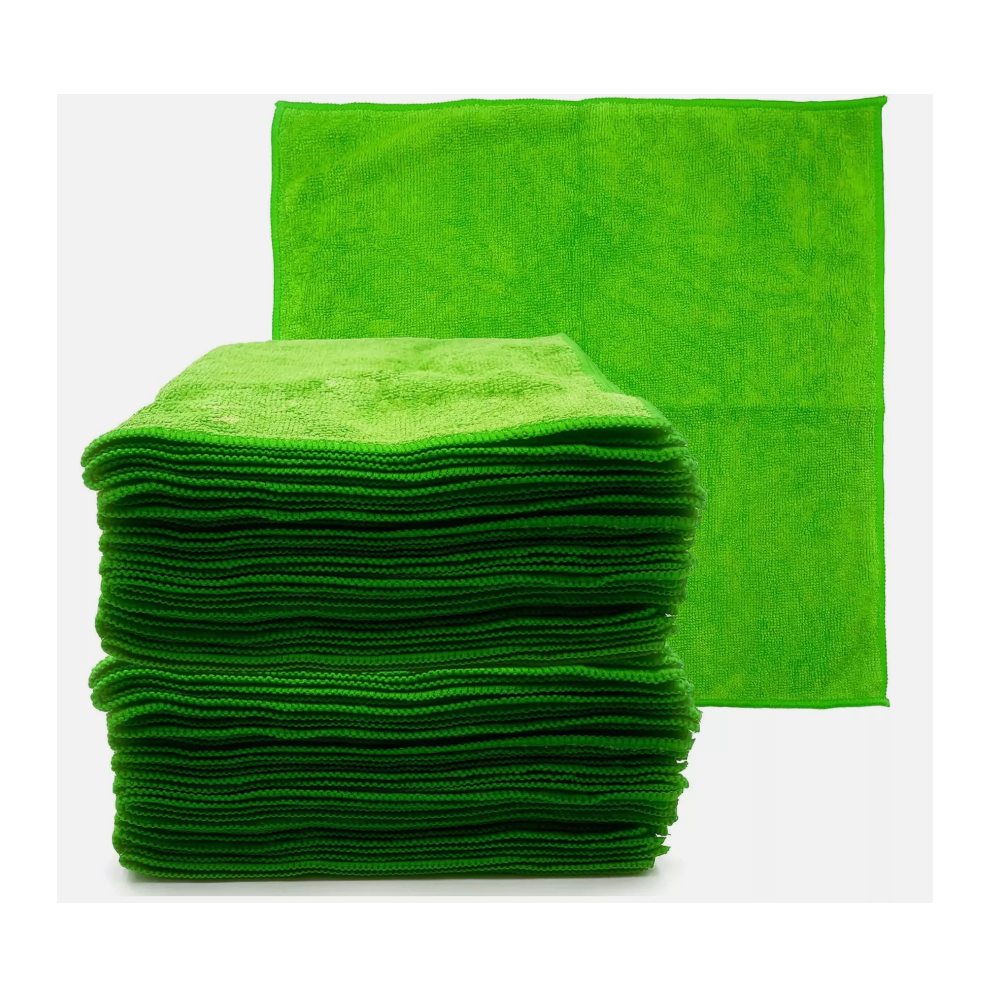 The Dustpan & Brush Store Microfibre Cloths 40X40 Cleaning Drying 20X Kitchen Window Car Green