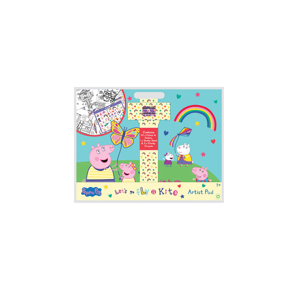 Peppa Pig Artist Pad Colour In Posters Stickers & Crayons 3+ Gift Set