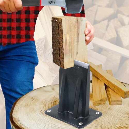 SPARES2GO Kindling Splitter Lump Sledge Hammer Blade Sharpener Drill Attachment Kit Log Wood Splitting Chisel Set (Large) 2