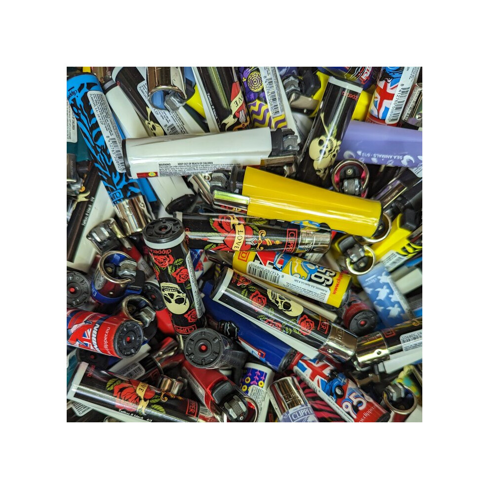 Clipper Refillable Gas Lighters 10 x Picture Designs