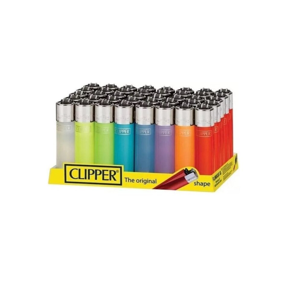 Clipper Refillable Gas Lighters 10 x Translucent Colours