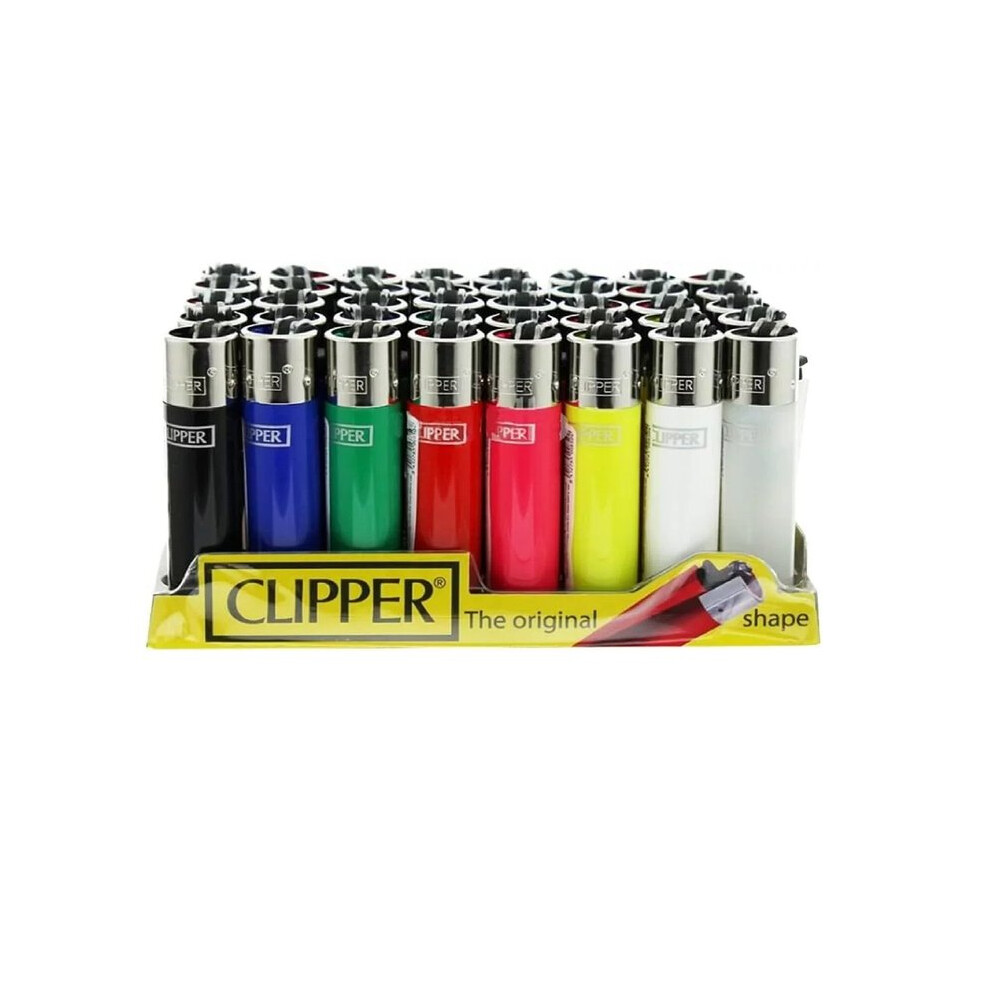 Clipper Refillable Gas Lighters 10 x Solid Colours