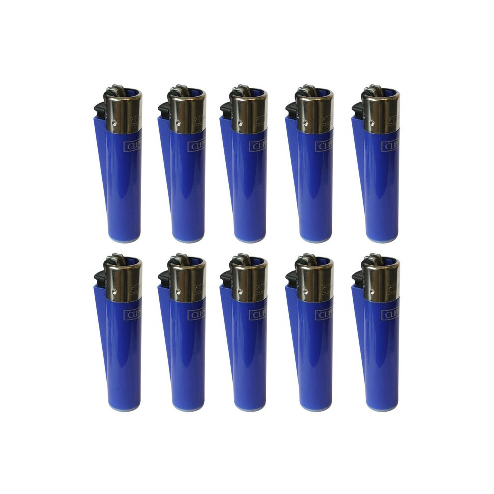 Clipper Classic Large Reusable Lighter 10 Pack (Blue)