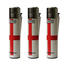 Clipper England Flag Refillable Gas Lighters x 3