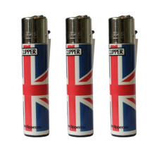 Clipper Great Britain Flag Refillable Gas Lighters x 3