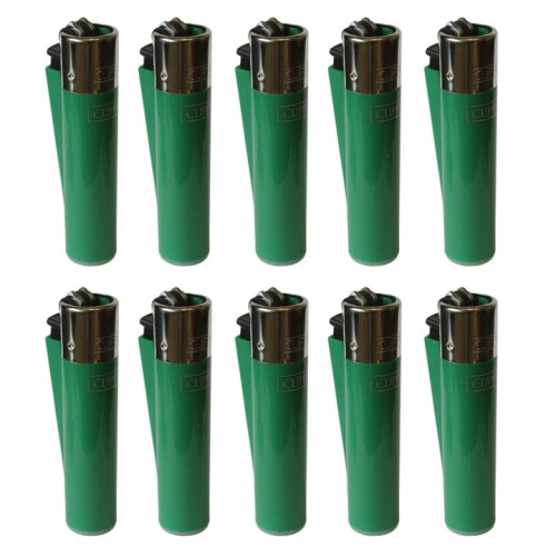 Clipper Clipper Classic Large Reusable Lighter 10 Pack (Green)