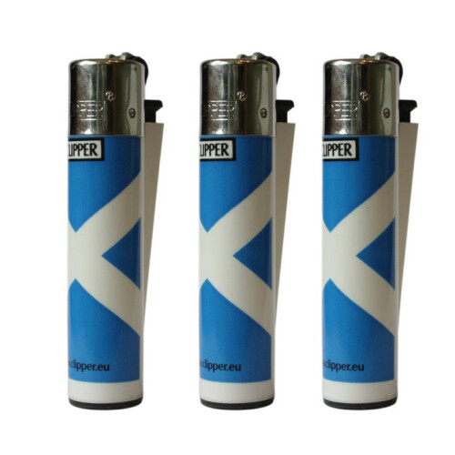 Clipper Clipper Scotland Flag Refillable Gas Lighters x 3