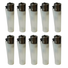 Clipper Classic Large Reusable Lighter 10 Pack (Translucent White)
